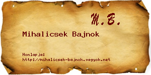 Mihalicsek Bajnok névjegykártya